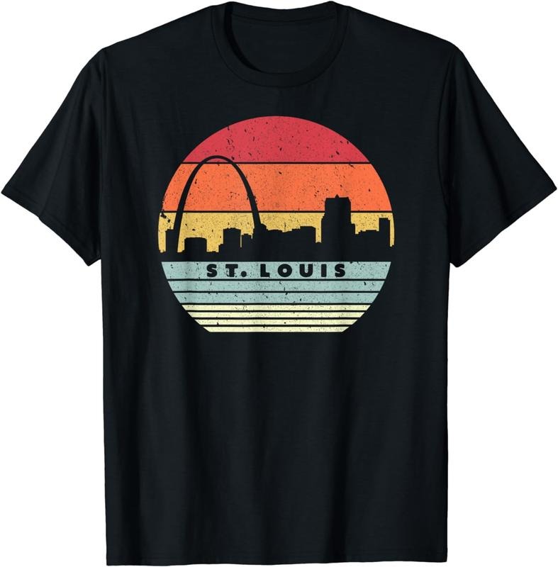 [100% Cotton]St. Louis Souvenir Shirt. Retro Style USA Skyline T-Shirt Hoodie, Sweatshirt | ZylaModa.com