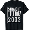 100% Cotton Straight Outta 2002 Year Of Birth Birthday T-Shirt Hoodie, Sweatshirt | ZylaModa.com