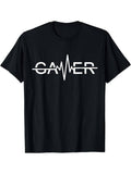 [100% Cotton]Stylish Gamer Crew Neck T-Shirt - Men's Fashionable Summer Short Sleeve Sports Tee