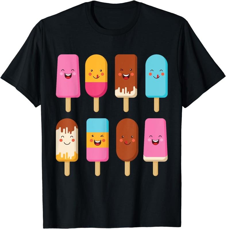 [100% Cotton]Summer Popsicles Creamsicles Ice Cream Bars With Cute Kawaii T-Shirt Hoodie, Sweatshirt | ZylaModa.com