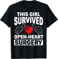 [100% Cotton]This Girl Survived Open Heart Surgery Get Well Women Gift T-Shirt Hoodie, Sweatshirt | ZylaModa.com