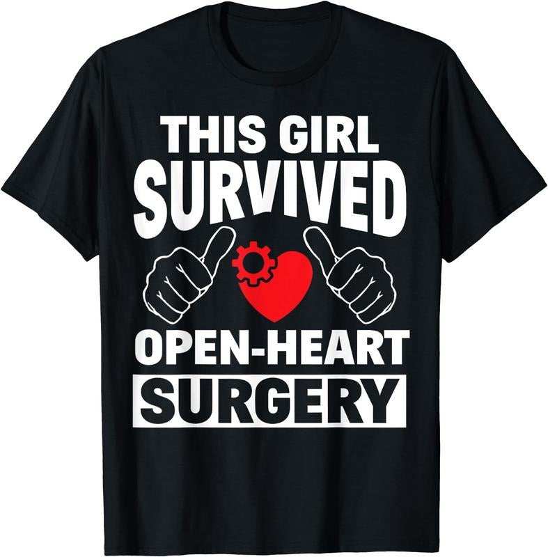 [100% Cotton]This Girl Survived Open Heart Surgery Get Well Women Gift T-Shirt Hoodie, Sweatshirt | ZylaModa.com