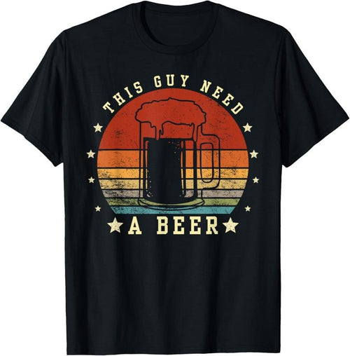 100% Cotton This Guy Needs A Beer Pun Funny Craft Dad Drinking Birthday T-Shirt Hoodie, Sweatshirt | ZylaModa.com