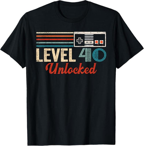 100% Cotton Unlocked Level 40 Birthday Boy Video Game Controller T-Shirt Hoodie, Sweatshirt | ZylaModa.com