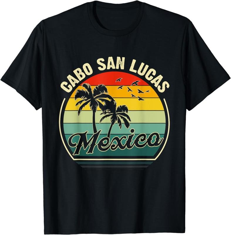 [100% Cotton]Vintage Cabo San Lucas Meico Summer Vacation Sunset Palm T-Shirt Hoodie, Sweatshirt | ZylaModa.com