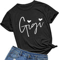 [100% Cotton]Womens Gigi Heart Shirts for Grandma Cute Funny T-Shirts Graphic Tees Short Sleeve Tops Hoodie, Sweatshirt