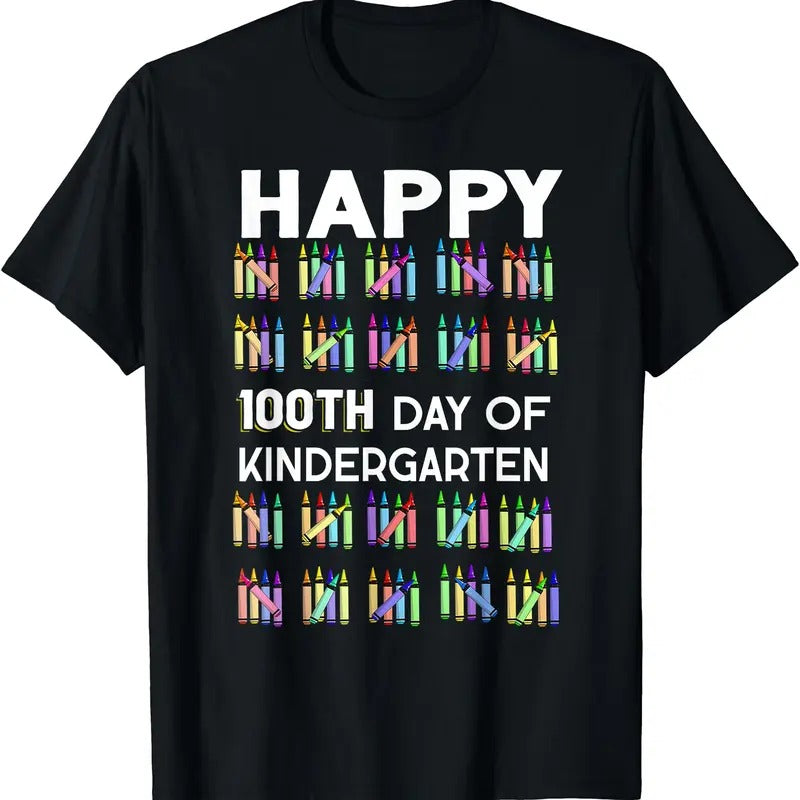 100 Days Of Kindergarten Happy 100th Day Of School Teachers T-Shirt Hoodie, Sweatshirt | ZylaModa.com