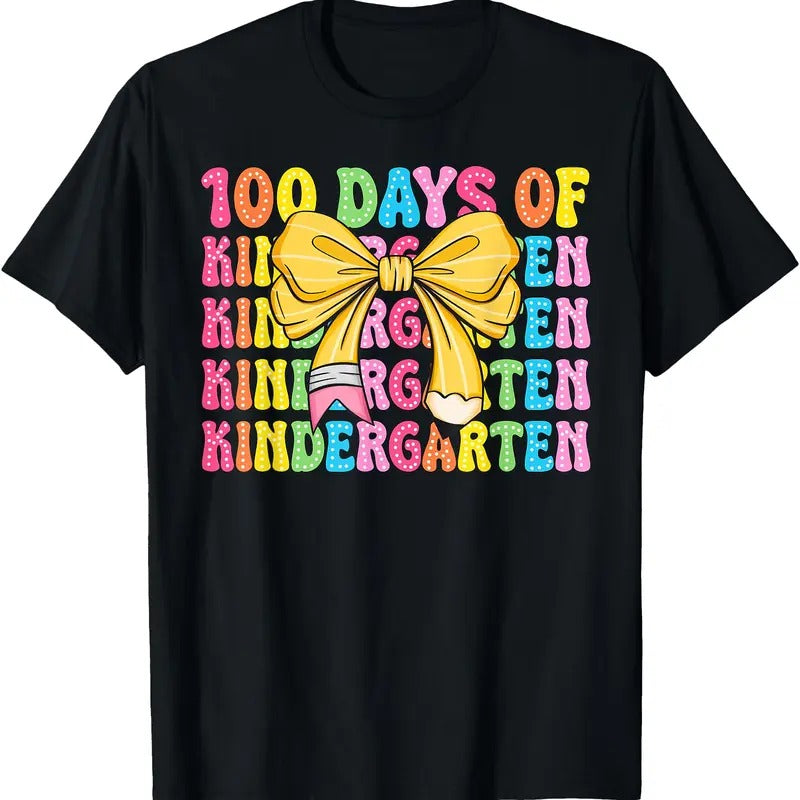 100 Days Of Kindergarten School Teacher Coquette 100th Day T-Shirt Hoodie, Sweatshirt | ZylaModa.com