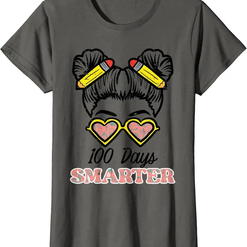 100 Days Smarter Bun 100th Day School Teacher Girls Kids T-Shirt Hoodie, Sweatshirt | ZylaModa.com