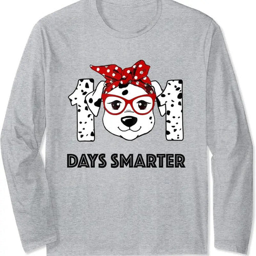 101 Days Smarter Dalmatian Dog Teacher 100th Day Of School Long Sleeve T-Shirt Hoodie, Sweatshirt | ZylaModa.com