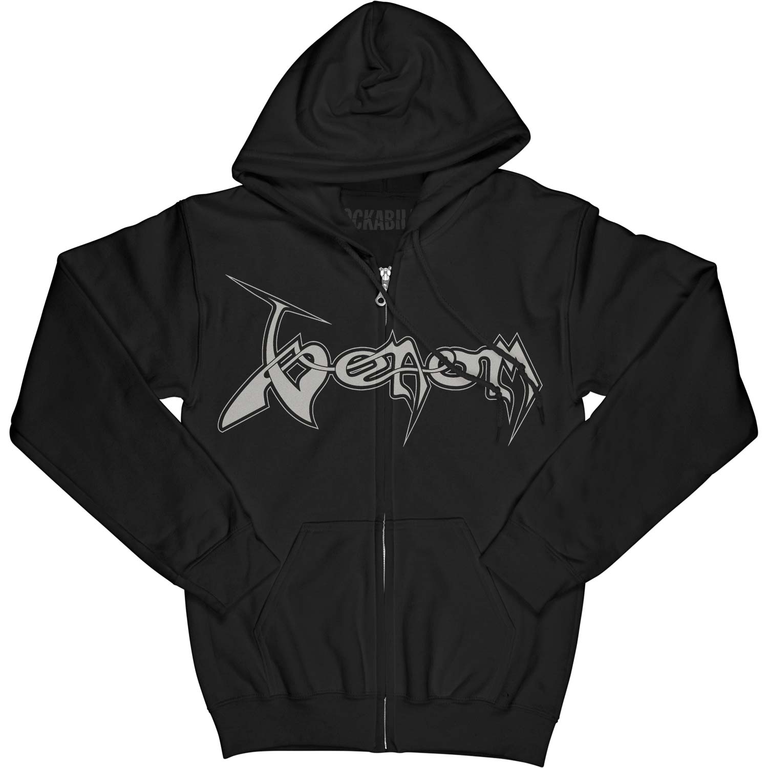 Black Metal Zippered Hooded Sweatshirt T-Shirts, Hoodie | ZylaModa.com (Image 1)