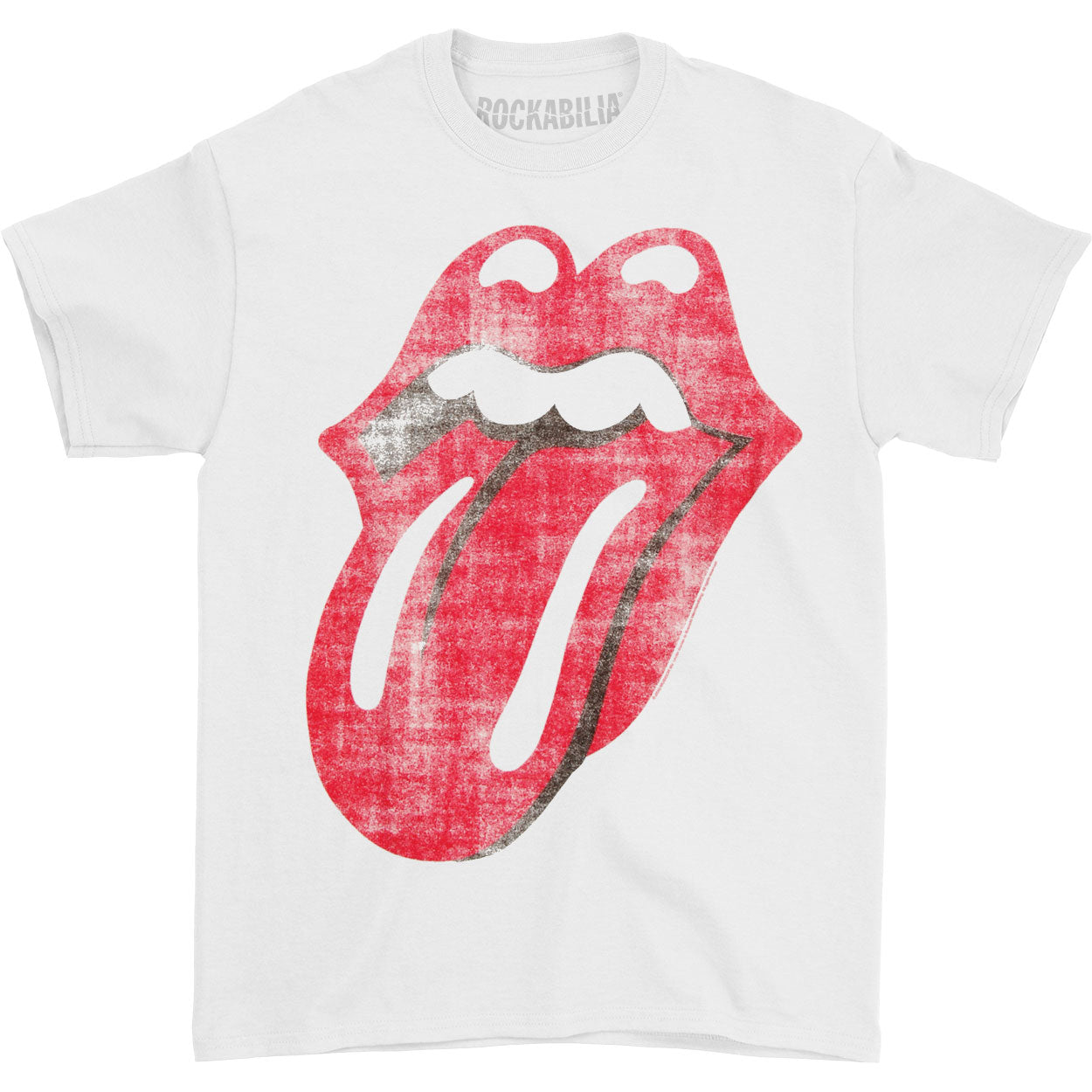 Classic Distressed Tongue On White T-shirt Hoodie, Sweatshirt | ZylaModa.com (Image 1)