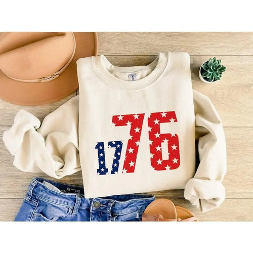 1776 America Independence Day tshirt, 4th of July Patriotic Printed Sweater, Comfy Color Unisex Retro Shirt, Special Gift
