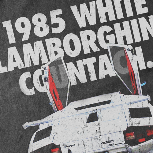 '1985 LAMBORGHINI COUNTACH' HEAVYWEIGHT BLACK T-SHIRT Hoodie, Sweatshirt | ZylaModa.com (Image 2)