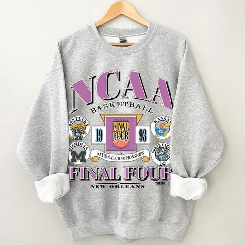 1993 NCAA Basketball Final Four Sweatshirt, Vintage Style College Sweater, Retro Basketball Sweatshirt, Top Menswear...