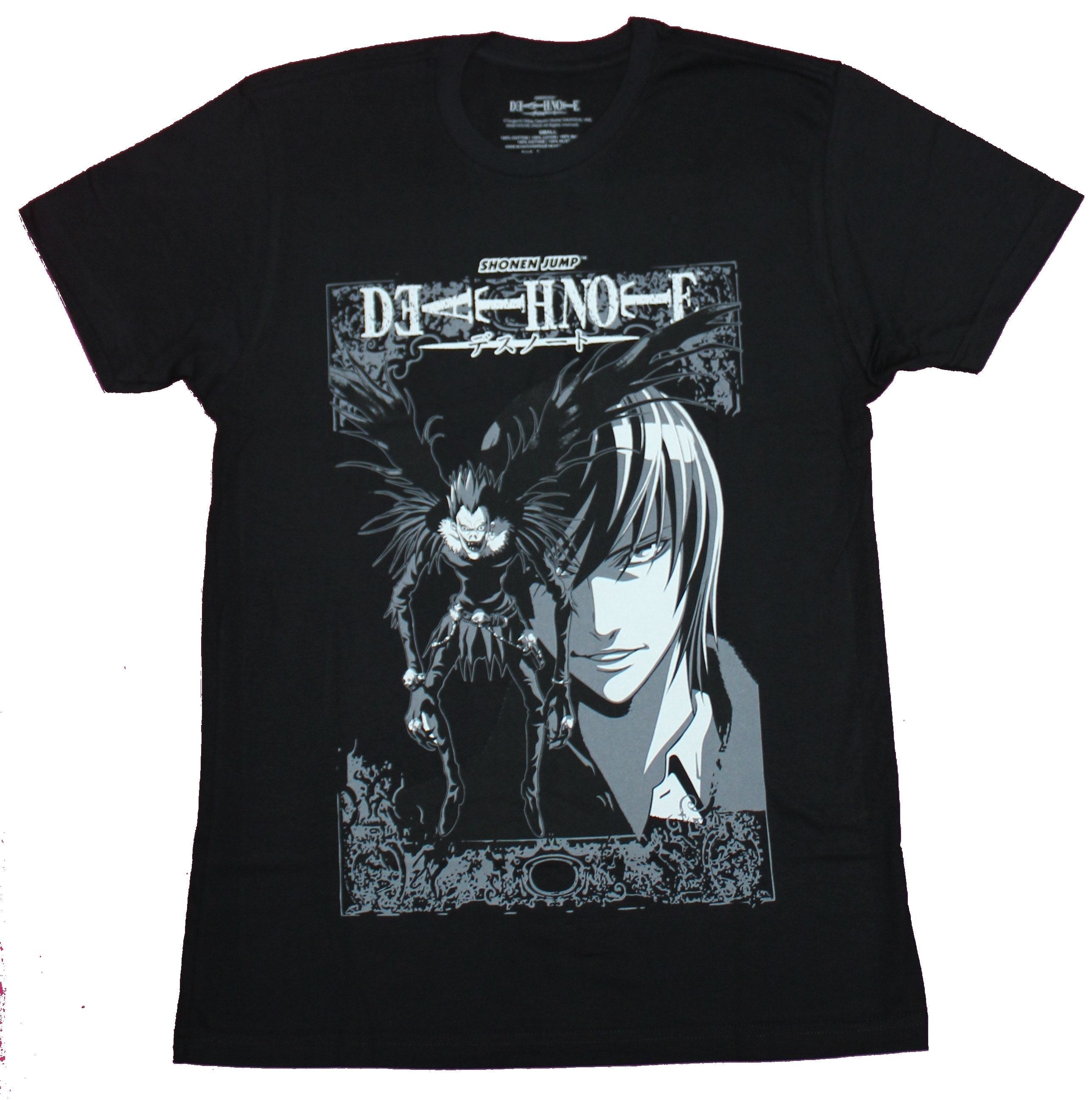 Death Note Mens T-Shirt - Light and Ryuk Shadowy Grayscale Image Hoodie, Sweatshirt | ZylaModa.com