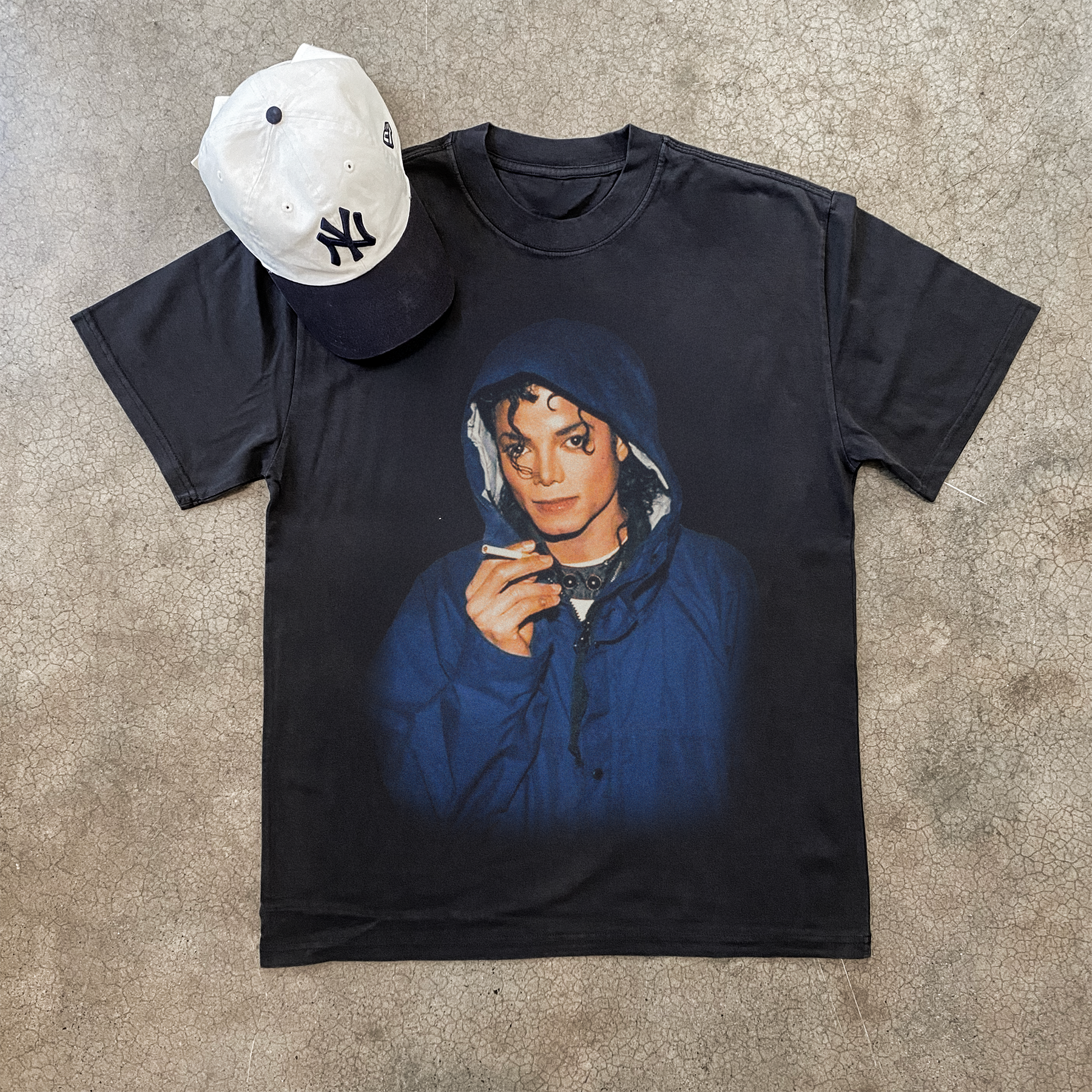 1988 MJ 'HOOD SMOKE' FADED BLACK TEE Hoodie, Sweatshirt | ZylaModa.com (Image 1)