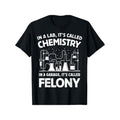 1pc Men'S Casual Cotton T-Shirt with Chemistry & Felony Quote, Geometric Lab Graphic, Round Neck, Stretch Fabric, Unisex...