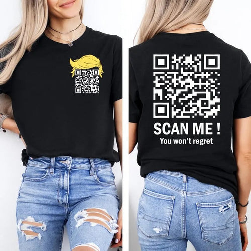 2 Sides Trump Qr Shirt, Trump Dance Ymca Qr Code T-shirt, Trump Elephant T-Shirt, Gifts, Gift For Her, Gift For Him,...
