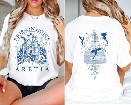 2 Slide, Riorson House T-Shirt, Aretia T-Shirt, Basgiath War College T-Shirt, Fourth Wing, Iron Flame, Dragon Rider...