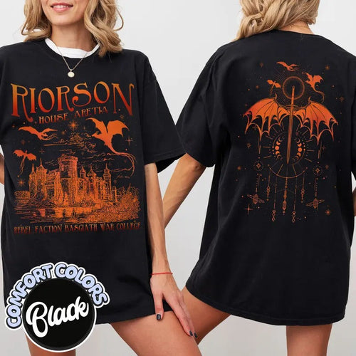 2 slides, Xaden Riorson House T-Shirt, Fourth Wing Shirt, Dragon Rider Bookish, Iron Flame Shirt, Basgiath War College,...