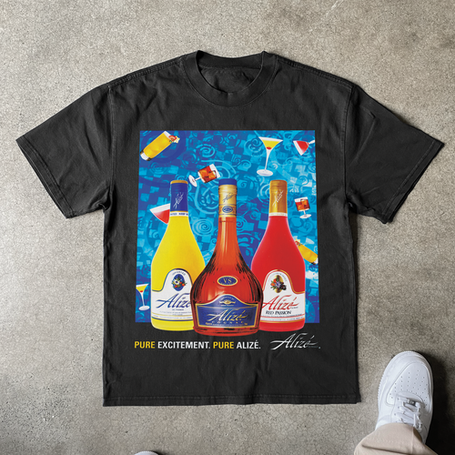 2001 ALIZE 'PARTY LIQUEUR' HEAVYWEIGHT PROMO BLACK T-SHIRT Hoodie, Sweatshirt | ZylaModa.com (Image 1)