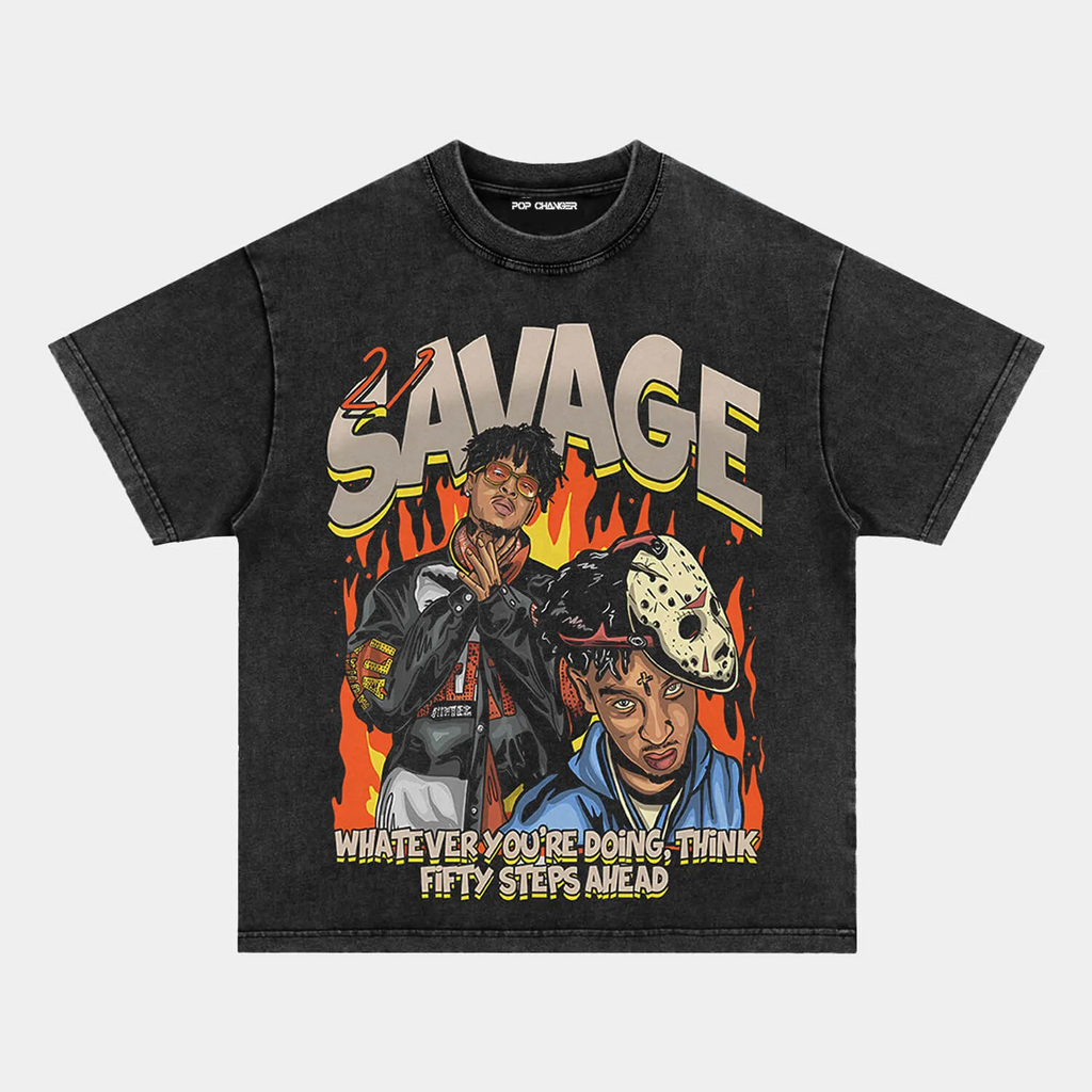 21 SAVAGE FIFTY STEPS GRAPHIC TEE Hoodie, Sweatshirt | ZylaModa.com (Image 2)