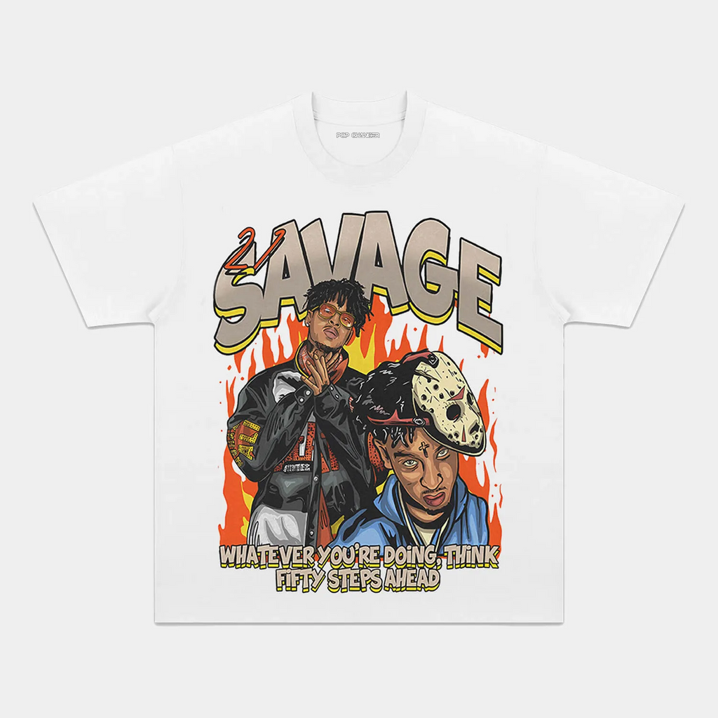 21 SAVAGE FIFTY STEPS GRAPHIC TEE Hoodie, Sweatshirt | ZylaModa.com (Image 3)