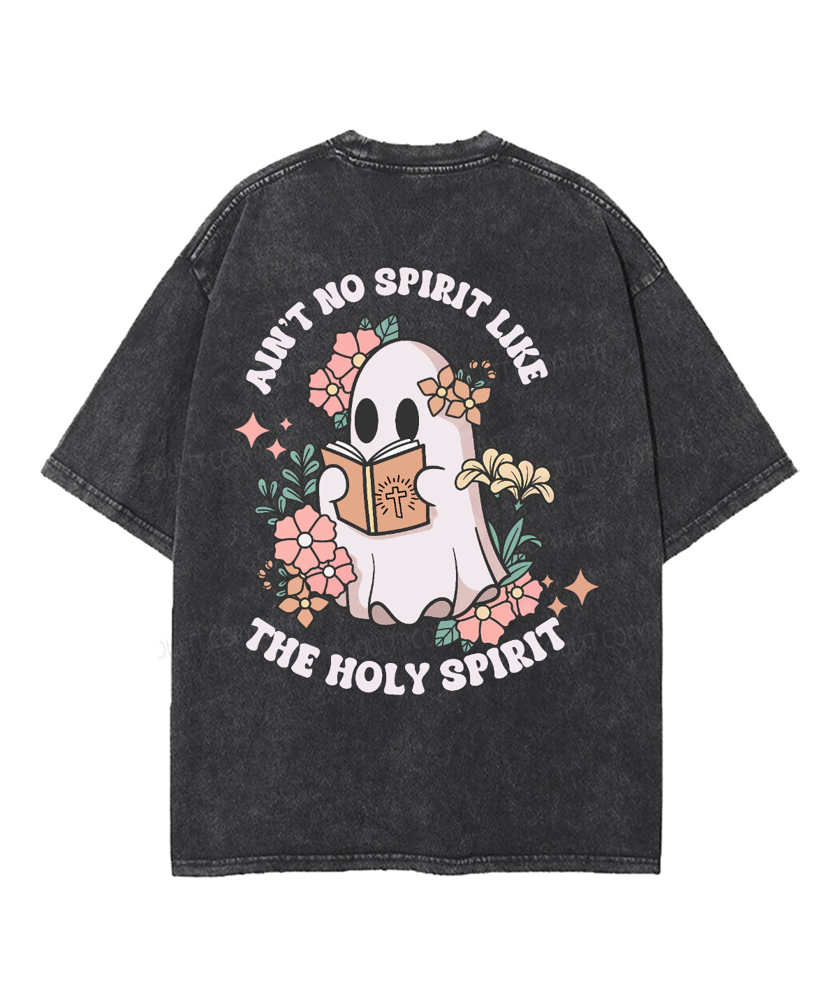 Ain't No Spirit Like The Holy Spirit Double Sided Unisex Washed Christian T-shirt Hoodie, Sweatshirt | ZylaModa.com (Image 3)