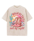 Walk By Faith Unisex Washed Christian T-shirt Hoodie, Sweatshirt | ZylaModa.com (Image 1)