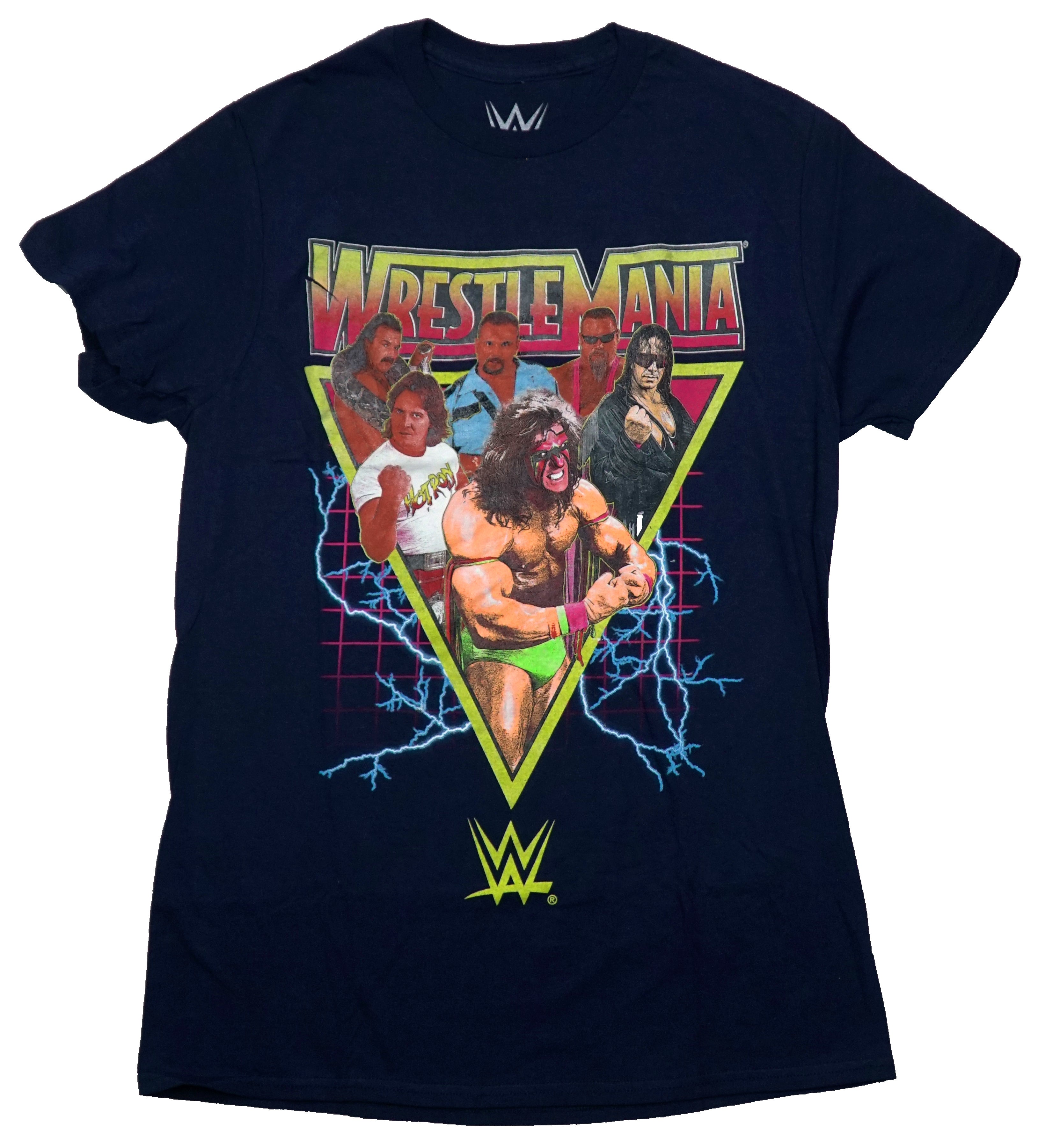 Wrestlemania Mens T-Shirt - Retro 80s Cast in Electrified Triangle Hoodie, Sweatshirt | ZylaModa.com