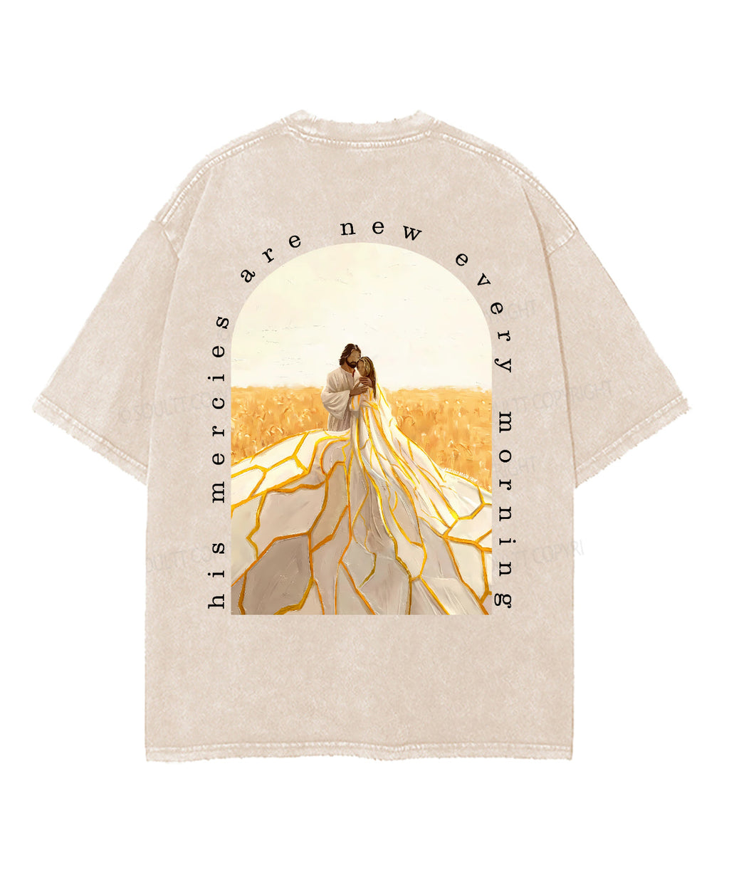 His Mercies Are New Double Sided Unisex Washed Christian T-shirt Style014 Hoodie, Sweatshirt | ZylaModa.com (Image 5)