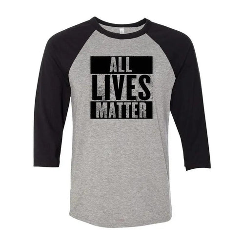 All Lives Matter 3/4 Sleeve Raglan Baseball T-Shirt Casual Crewneck Hoodie, Sweatshirt | ZylaModa.com