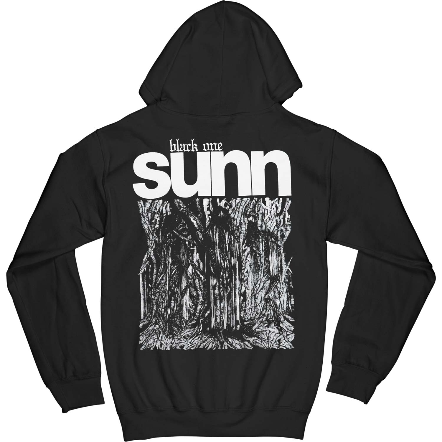 Black One ZIP UP HOODIE Zippered Hooded Sweatshirt T-Shirts | ZylaModa.com (Image 2)