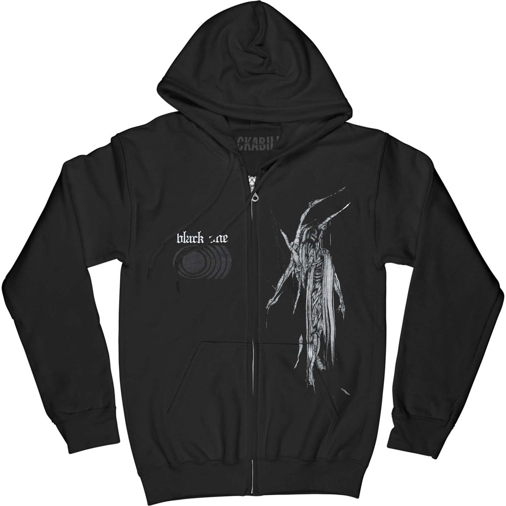 Black One ZIP UP HOODIE Zippered Hooded Sweatshirt T-Shirts | ZylaModa.com (Image 1)