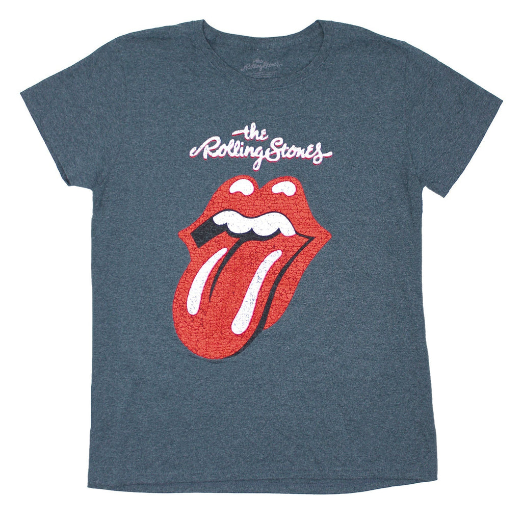 Cracked Logo & Tongue on Dark Heather Gray Women's Tee Womens T-shirt Hoodie, Sweatshirt | ZylaModa.com (Image 1)