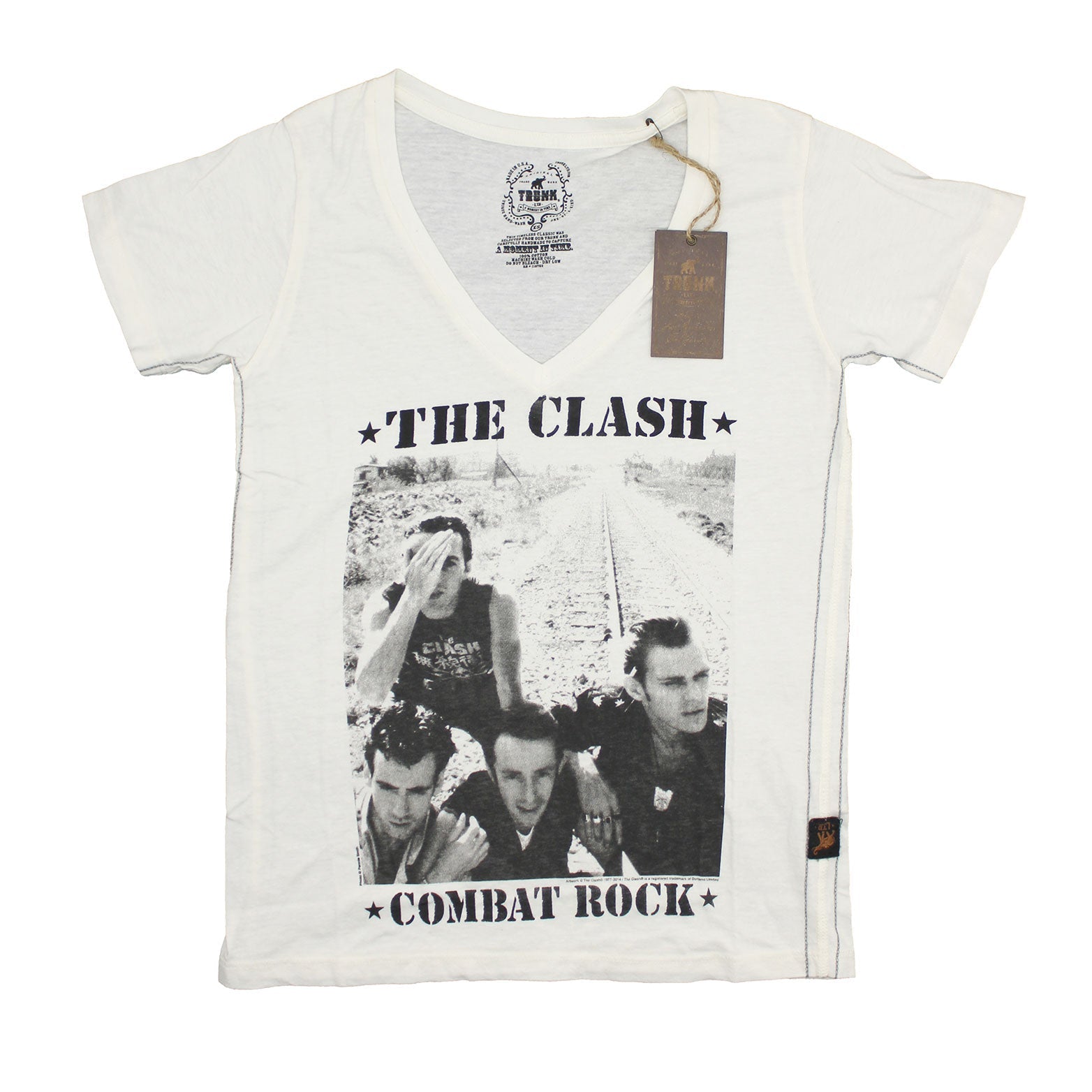 Combat Rock V-Neck by TRUNK LTD Vintage T-shirt Hoodie, Sweatshirt | ZylaModa.com