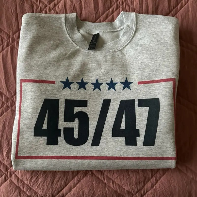 Trump 45/47 Sweatshirt Trump 2024 Comfy Sweatshirt T-Shirts, Hoodie | ZylaModa.com