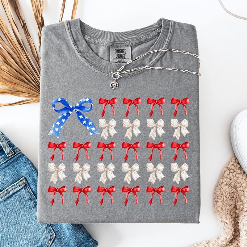 4th Of July Bows Graphic Tee Hoodie, Sweatshirt | ZylaModa.com