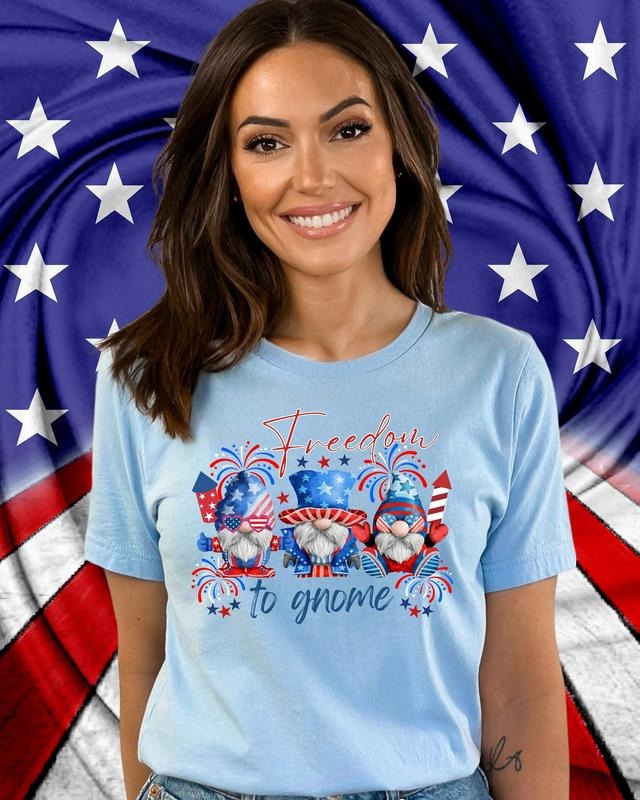 4th Of July Gnome Shirt Free To Gnome Patriotic Tee Funny Fourth Of July Shirt America Shirt Americana Shirt Independence...