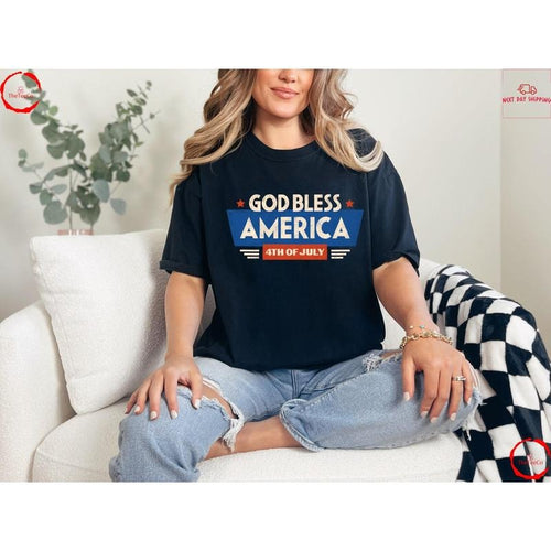 4th Of July Shirt God Bless America Shirt Patriotic Shirt Independence Day Gift Red White Blue Shirt American Shirt...