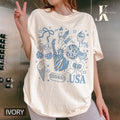 4th of july shirt, Retro America Coquette Shirt, Preppy 4th of July T-Shirt, Girly Memorial Day , Vintage USA ,...
