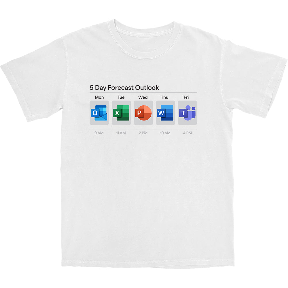5 Day Forecast Outlook T Shirt Hoodie, Sweatshirt | ZylaModa.com (Image 1)
