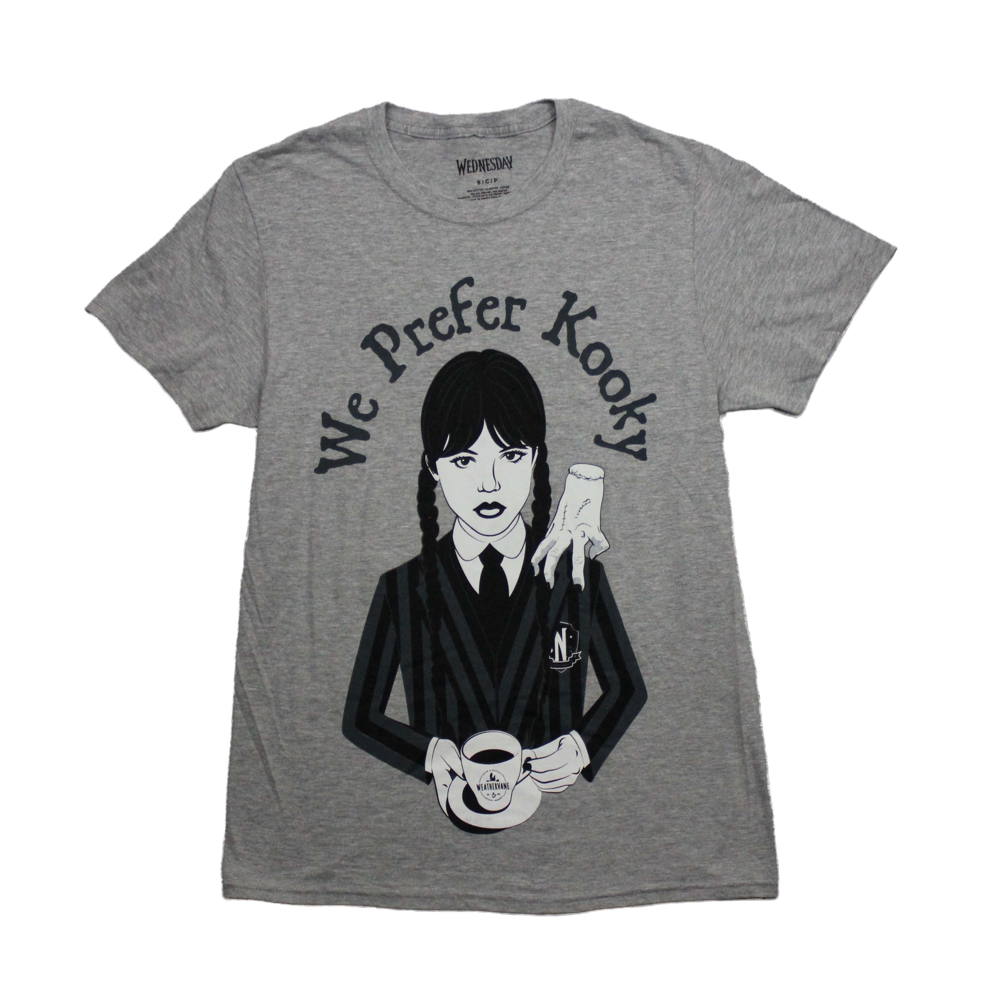Wednesday Mens T-Shirt - We Prefer Kooky Holding Weathervane Cafe Coffee Hoodie, Sweatshirt | ZylaModa.com