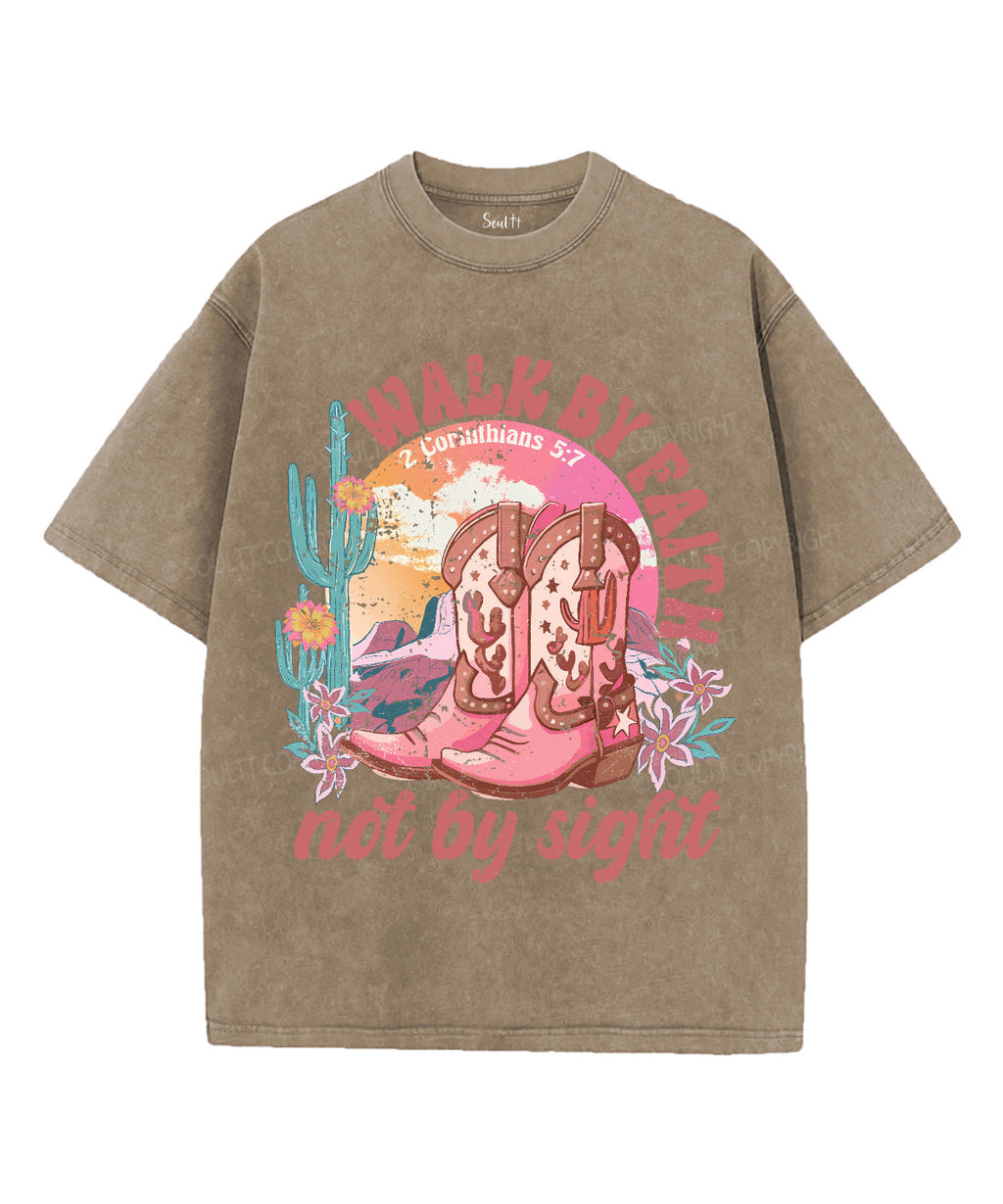Walk By Faith Unisex Washed Christian T-shirt Hoodie, Sweatshirt | ZylaModa.com (Image 5)