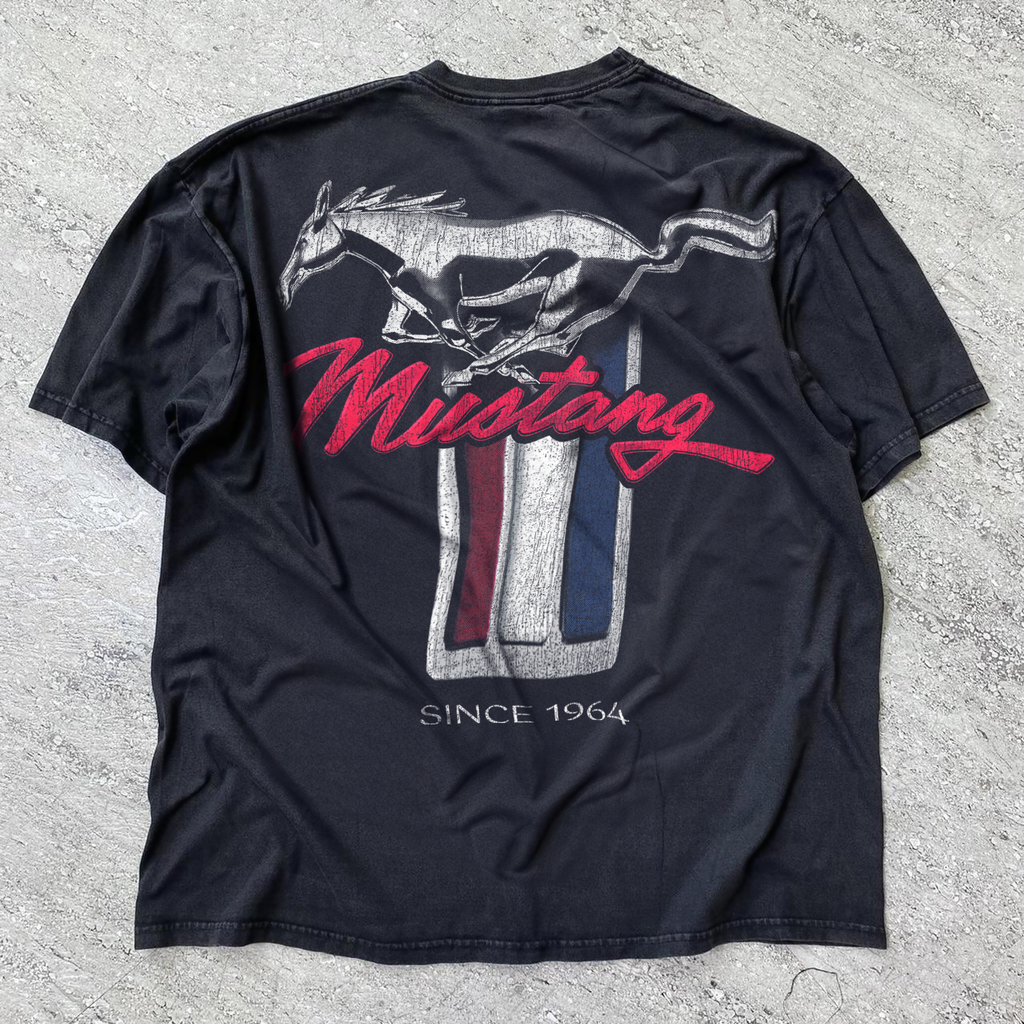 64' MUSTANG WASHED BLACK HEAVYWEIGHT TEE Hoodie, Sweatshirt | ZylaModa.com (Image 1)