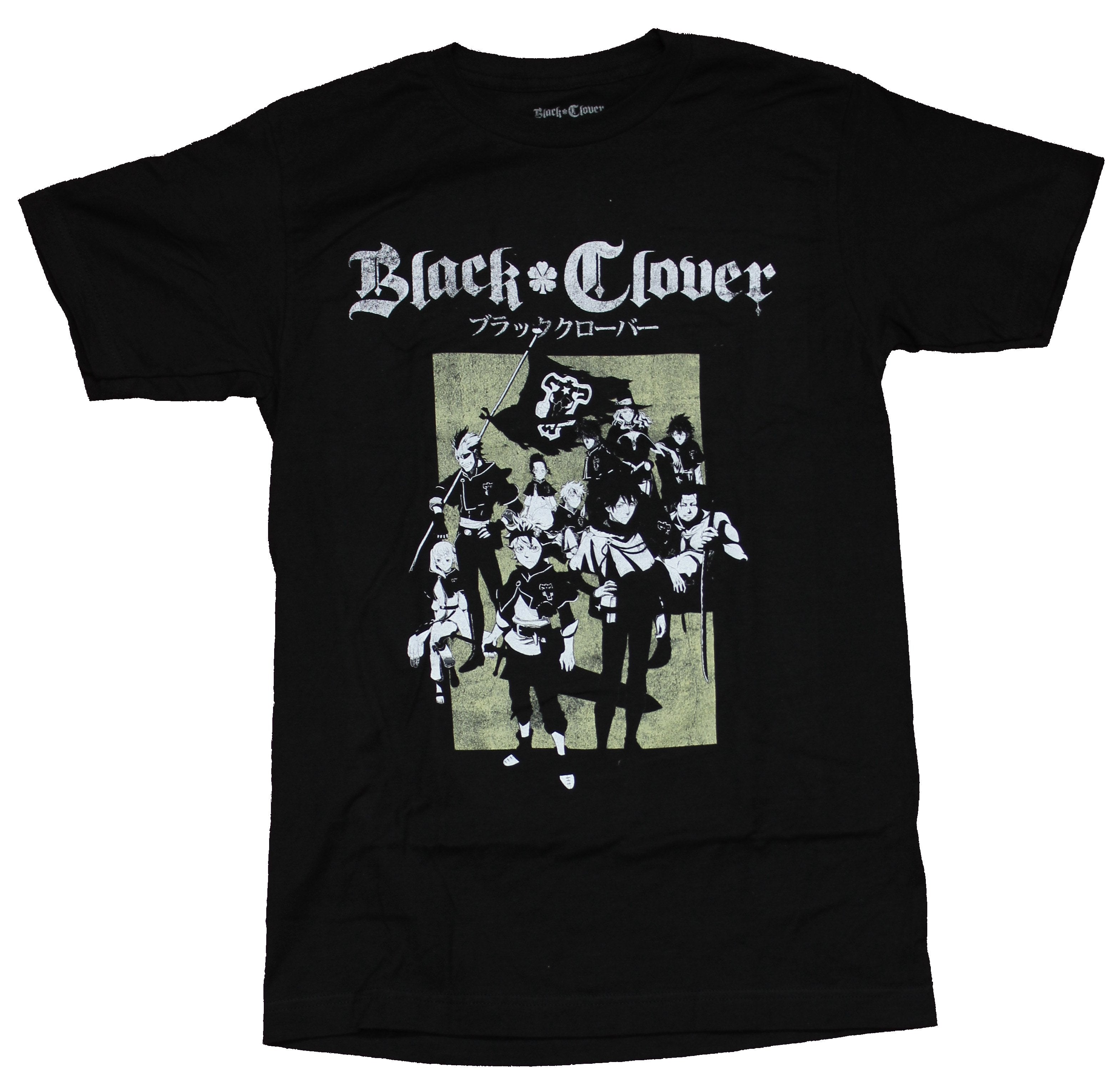 Black Clover Mens T-Shirt - Distressed Standing Group Boxed Under Name Hoodie, Sweatshirt | ZylaModa.com