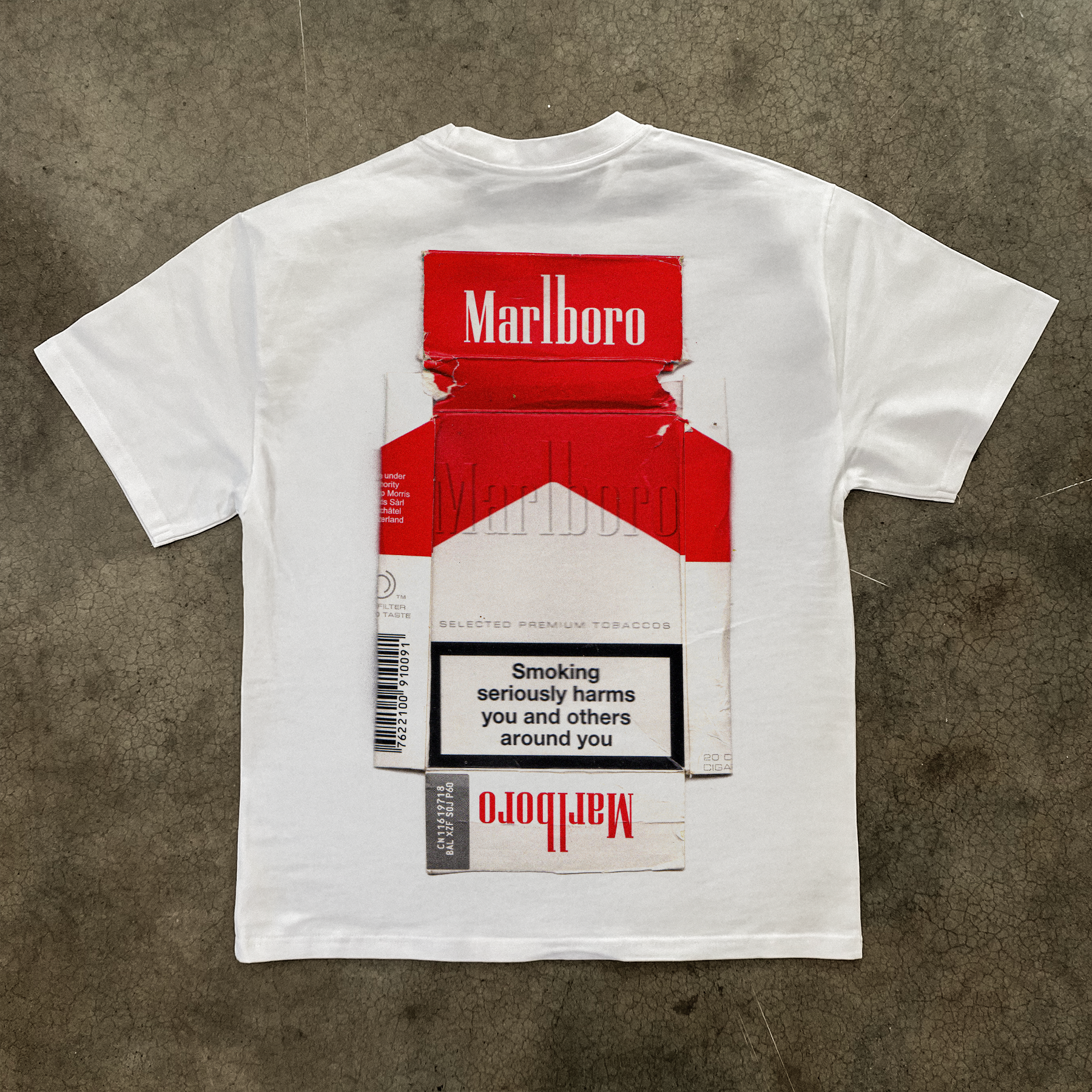 'SMOKING HARMS' WHITE HEAVYWEIGHT T-SHIRT Hoodie, Sweatshirt | ZylaModa.com (Image 1)