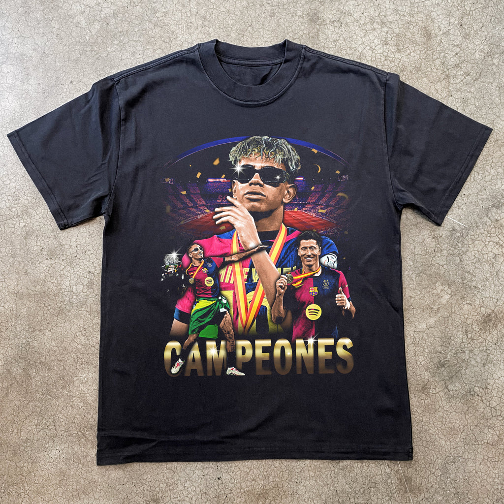 BARCELONA SUPER SPAINSH CHAMPION 2025 HEAVYWEIGHT BLACK T-SHIRT Hoodie, Sweatshirt | ZylaModa.com (Image 1)