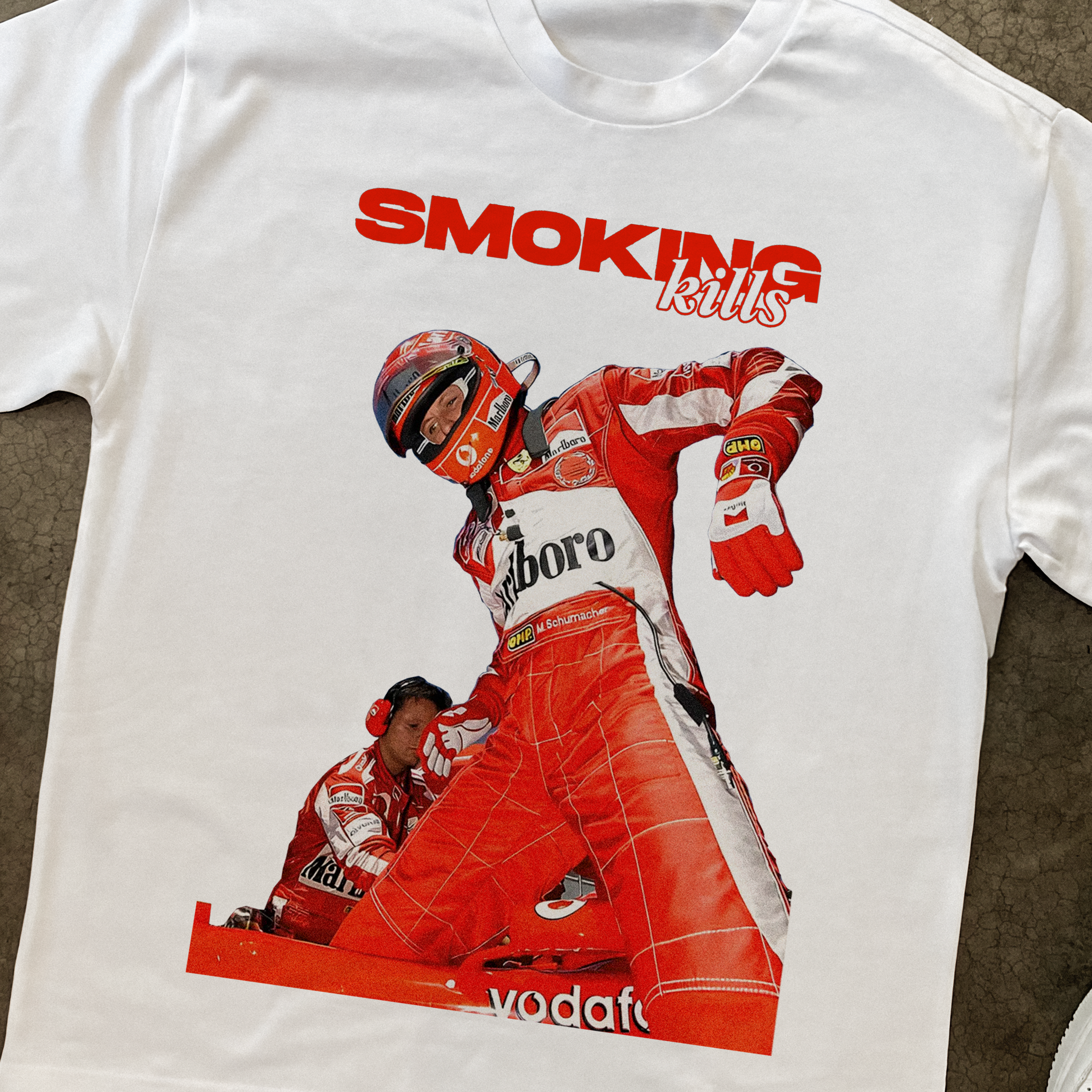 'SMOKING KILLS' SCHUMACHER HEAVY WHITE TEE Hoodie, Sweatshirt | ZylaModa.com (Image 2)